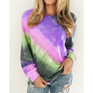 Causal plus tie dye long sleeve